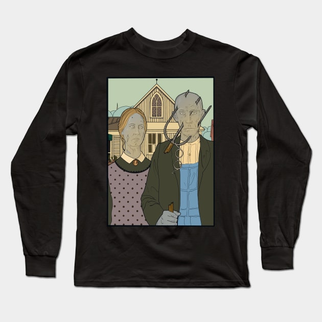 American gothic zombies Long Sleeve T-Shirt by weilertsen